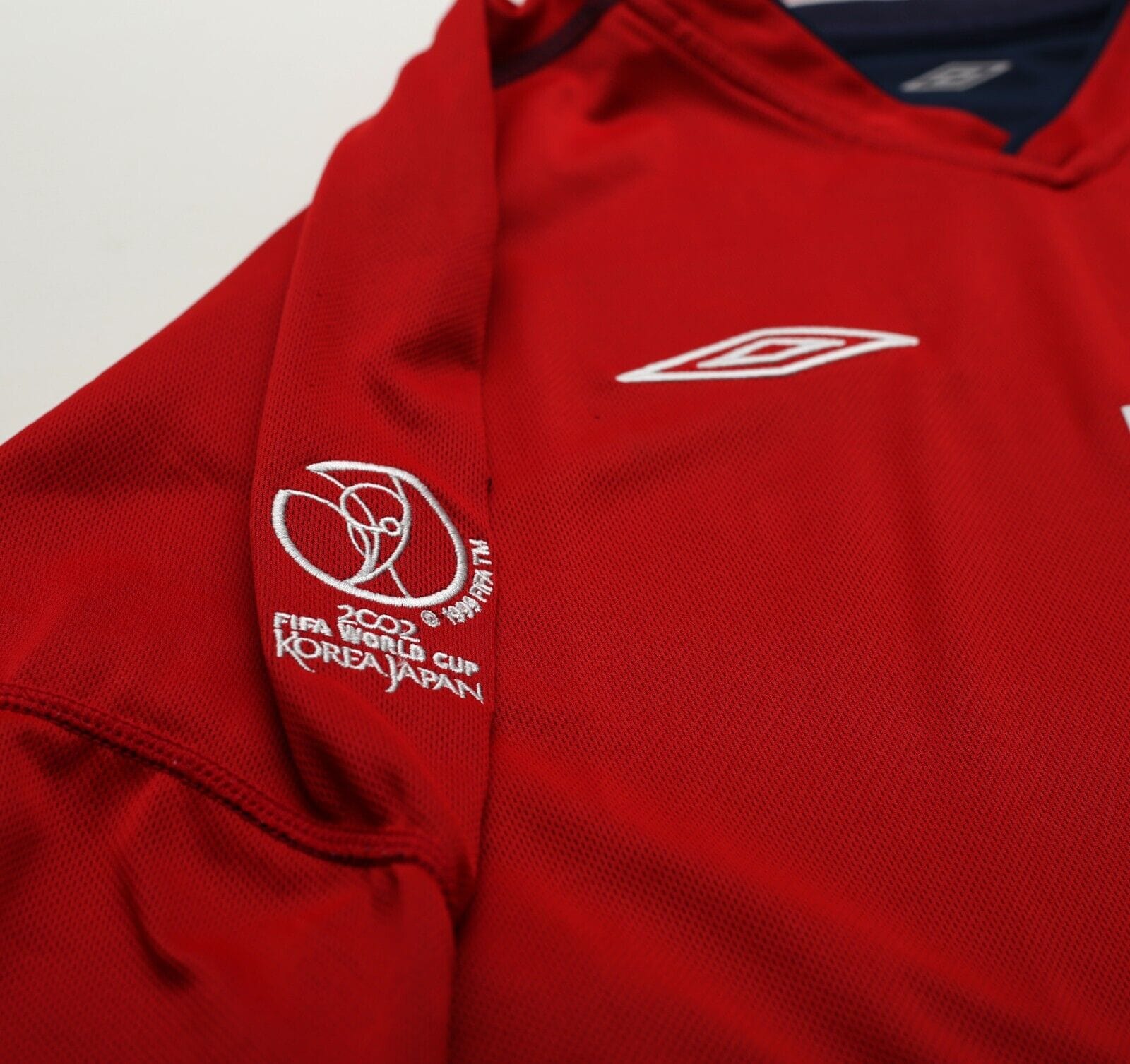 2002/04 BECKHAM #7 England Vintage Umbro Away LS Football Shirt (L) Argentina WC