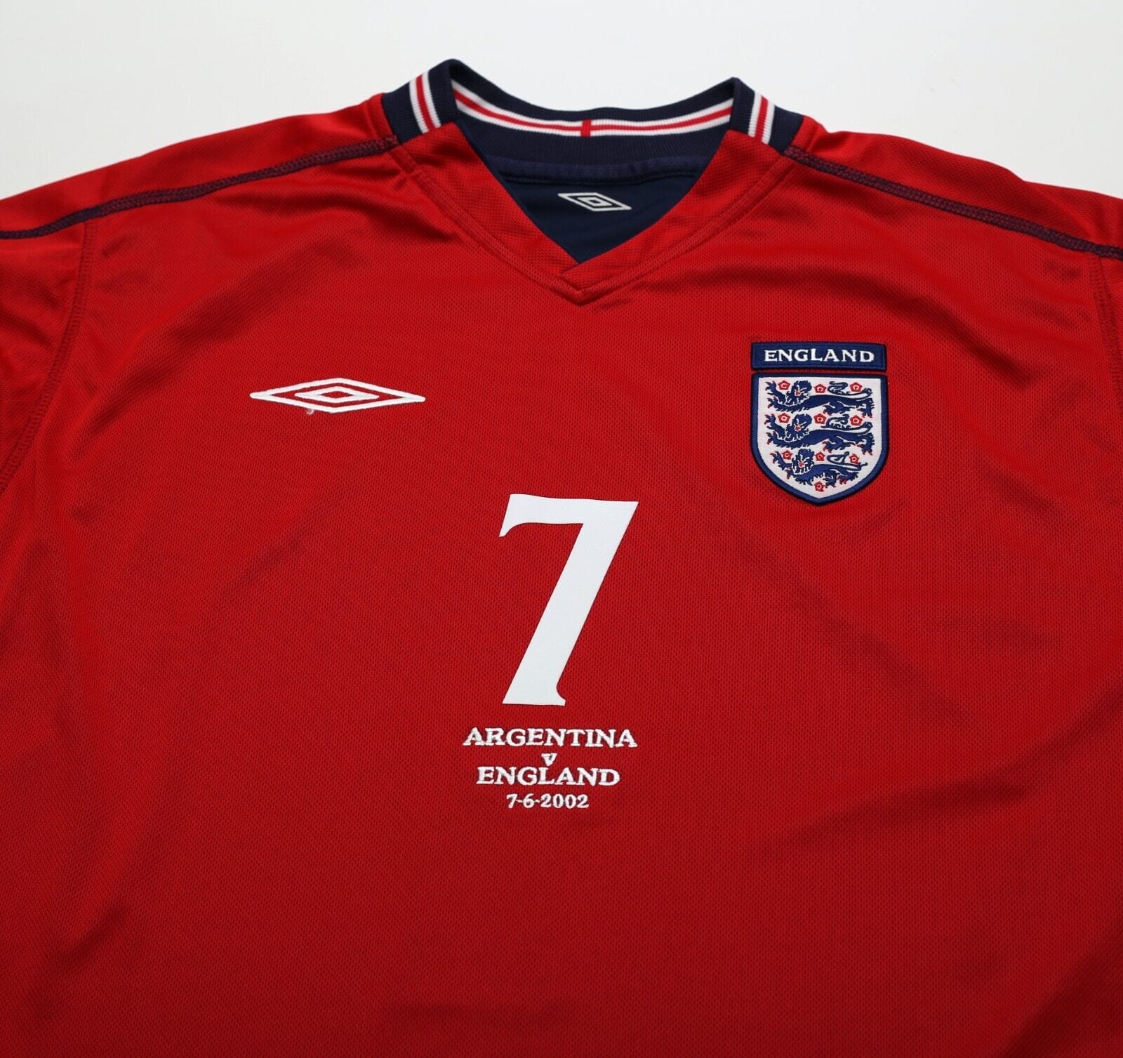 2002/04 BECKHAM #7 England Vintage Umbro Away LS Football 2002/04 BECKHAM #7 England Vintage Umbro Away LS Football