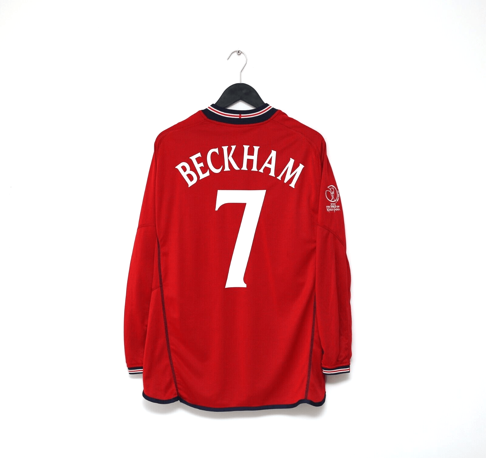 2002/04 BECKHAM #7 England Vintage Umbro Away LS Football Shirt (L) Argentina WC