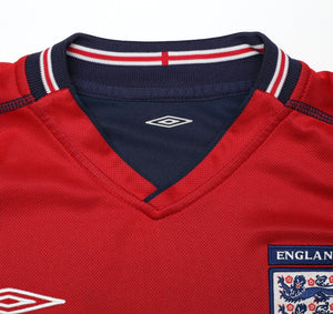 2002/04 BECKHAM #7 England Vintage Umbro Away LS Football Shirt (M) Argentina WC