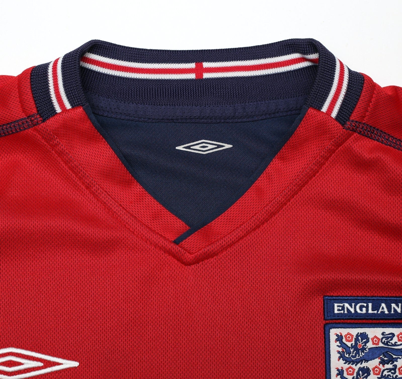 2002/04 BECKHAM #7 England Vintage Umbro Away LS Football Shirt (M) Argentina WC