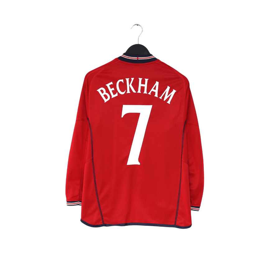 2002/04 BECKHAM #7 England Vintage Umbro Away LS Football Shirt (M) Argentina WC