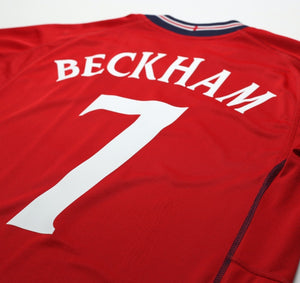2002/04 BECKHAM #7 England Vintage Umbro Away LS Football Shirt (M) Argentina WC