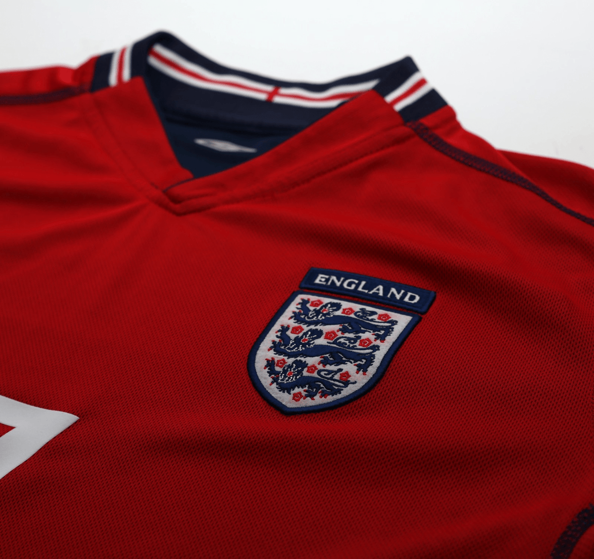 2002/04 BECKHAM #7 England Vintage Umbro Away LS Football Shirt (M) Argentina WC