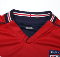 2002/04 BECKHAM #7 England Vintage Umbro Away LS Football Shirt (M) Argentina WC