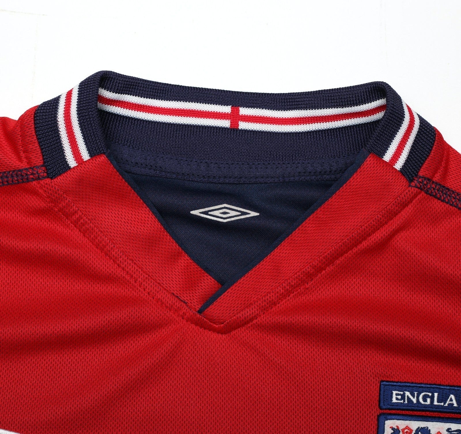 2002/04 BECKHAM #7 England Vintage Umbro Away LS Football Shirt (M) Argentina WC