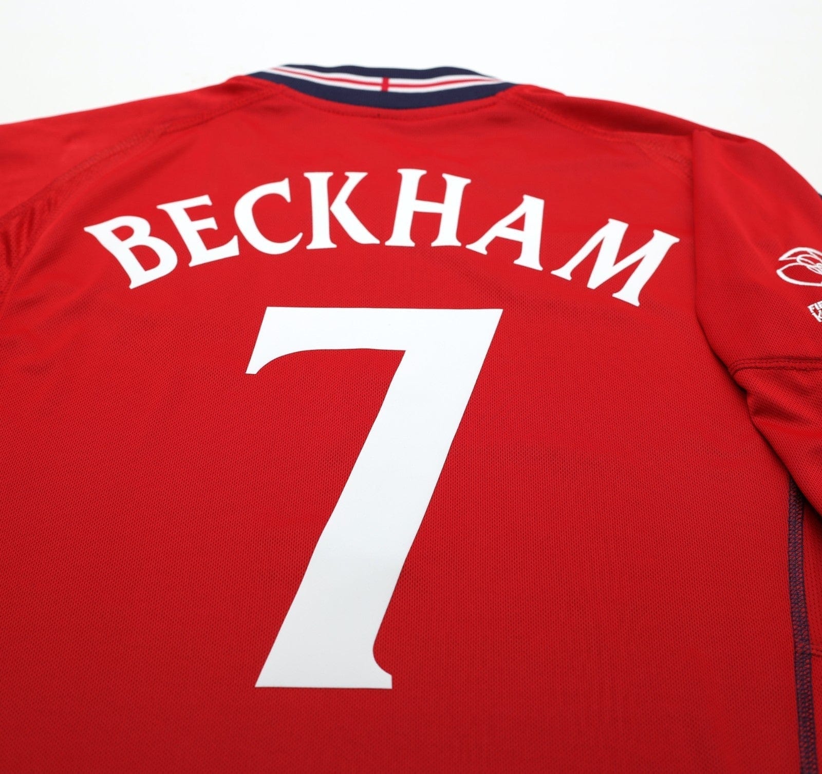 2002/04 BECKHAM #7 England Vintage Umbro Away LS Football Shirt (M) Argentina WC