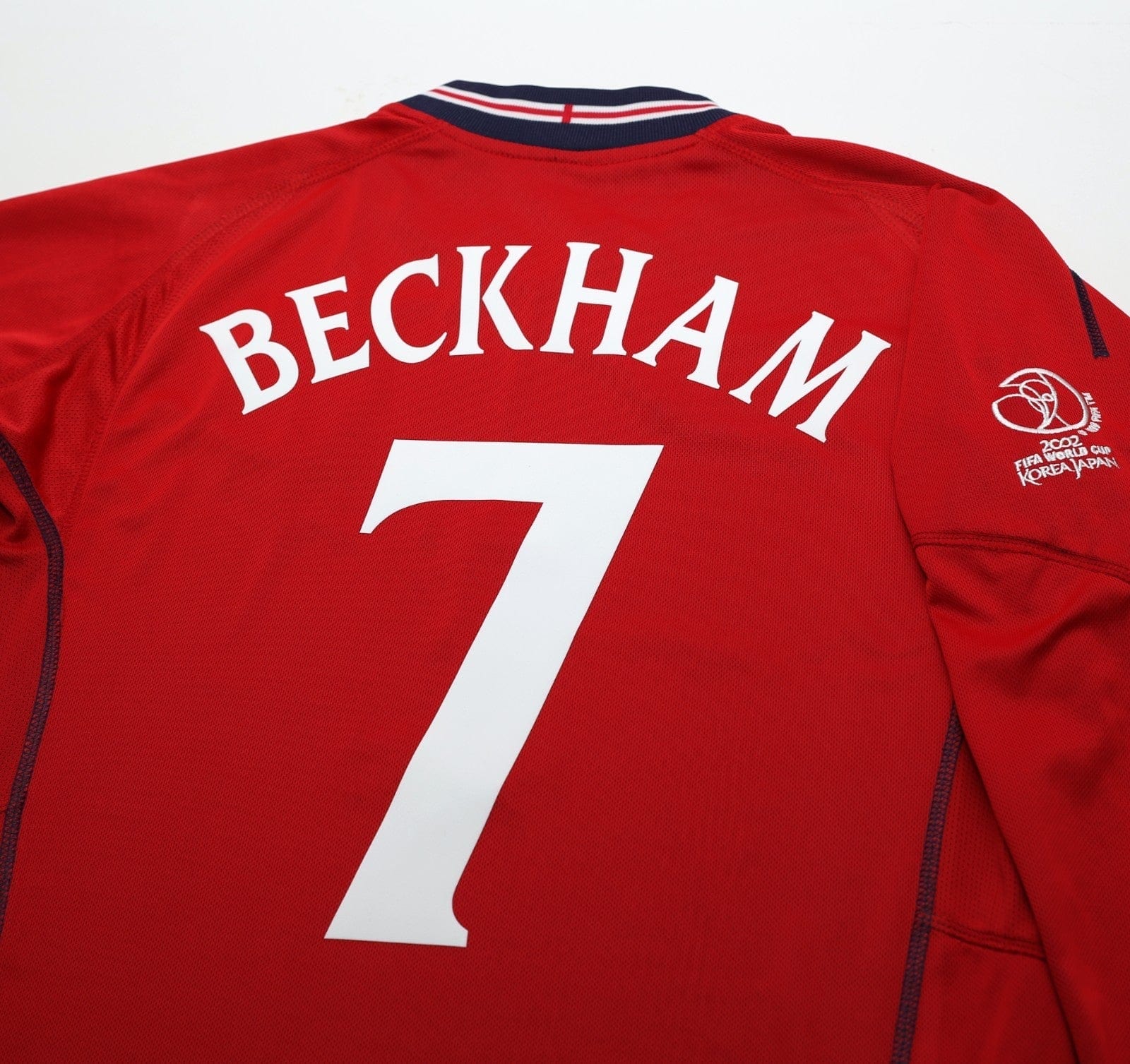 2002/04 BECKHAM #7 England Vintage Umbro Away LS Football Shirt (M) Argentina WC