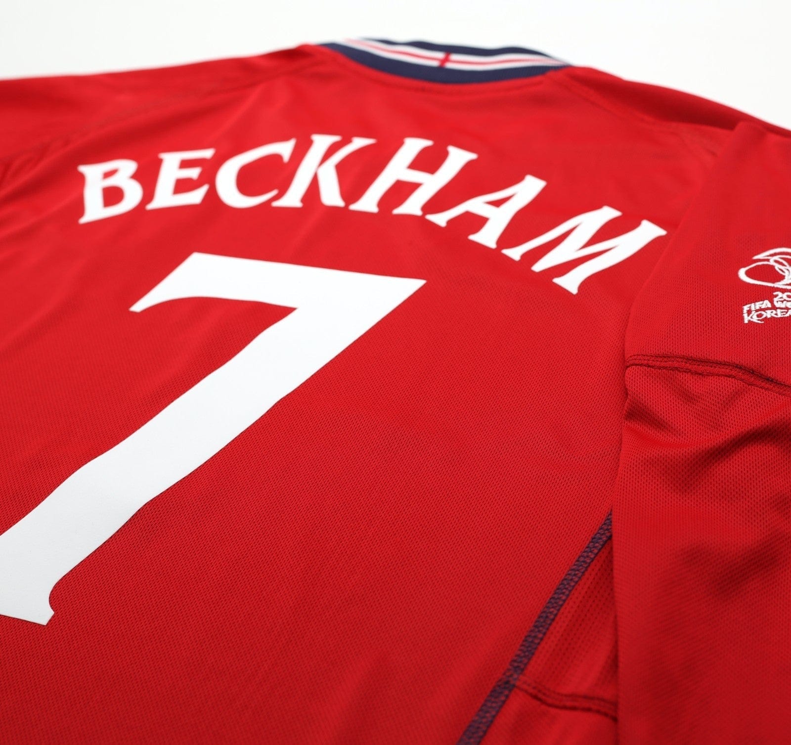 2002/04 BECKHAM #7 England Vintage Umbro Away LS Football Shirt (M) Argentina WC