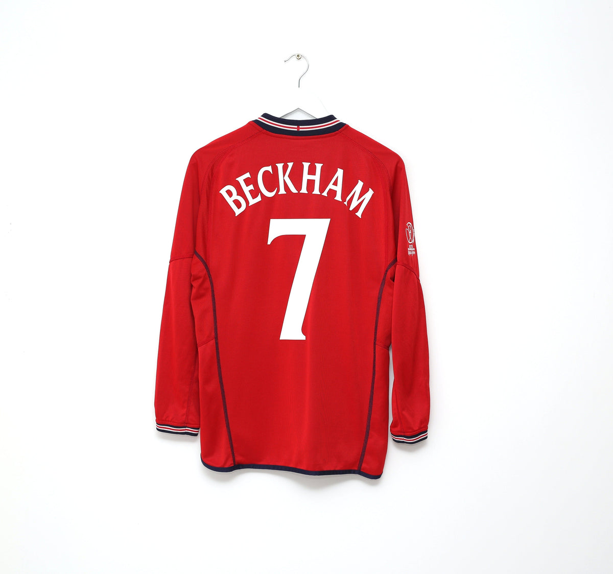 2002/04 BECKHAM #7 England Vintage Umbro Away LS Football Shirt (M) Argentina WC