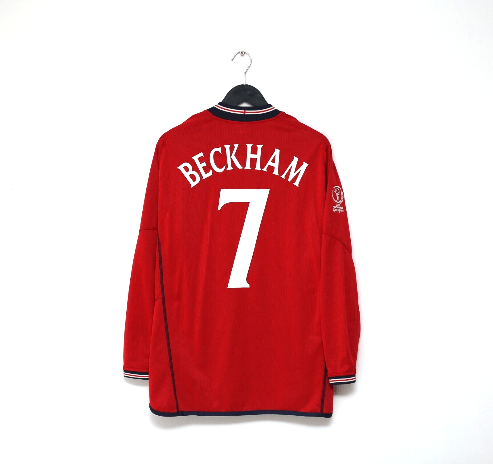 2002/04 BECKHAM #7 England Vintage Umbro Away LS Football Shirt XL Argentina WC