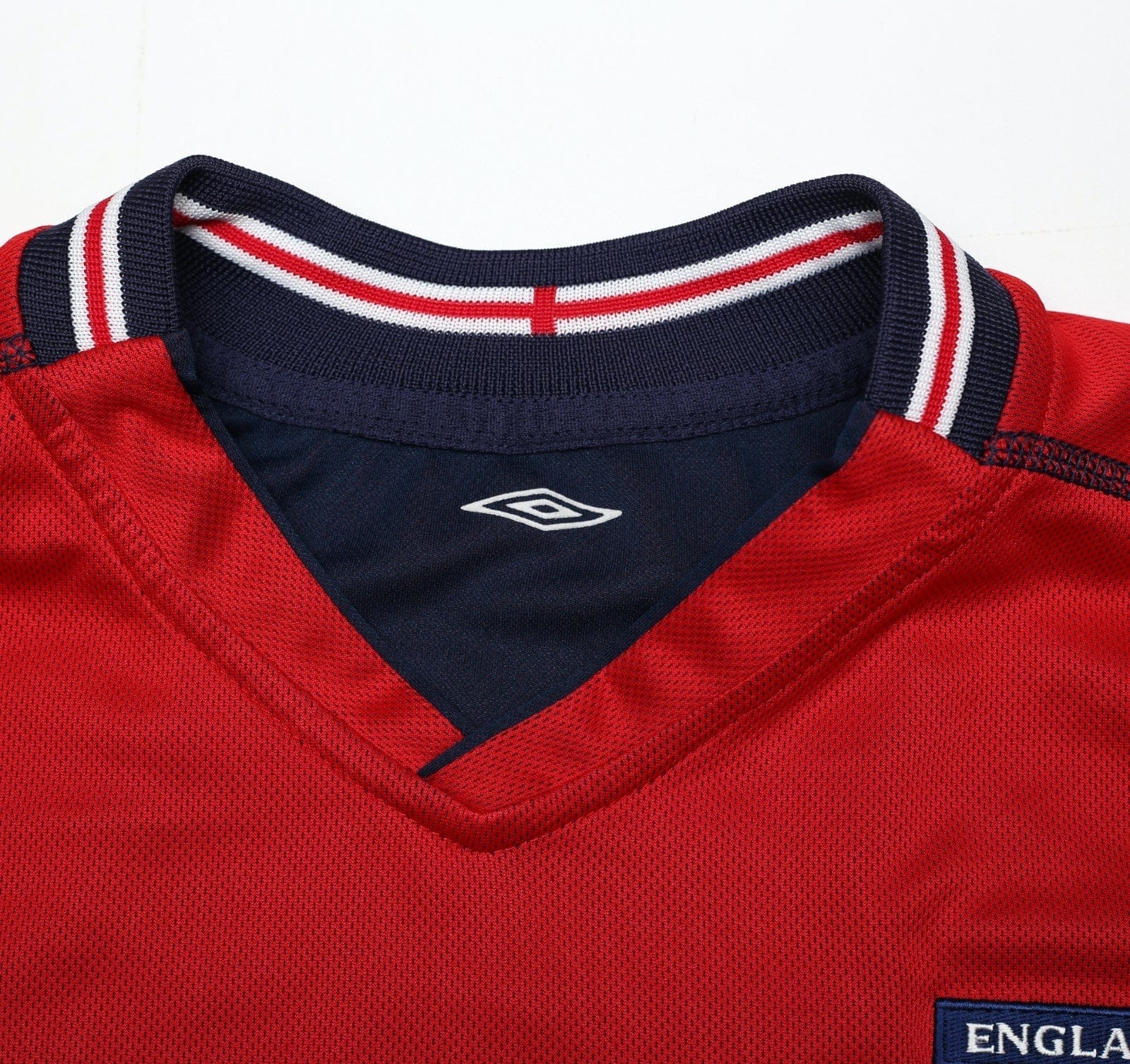 2002/04 BECKHAM #7 England Vintage Umbro Away LS Football Shirt XL Argentina WC