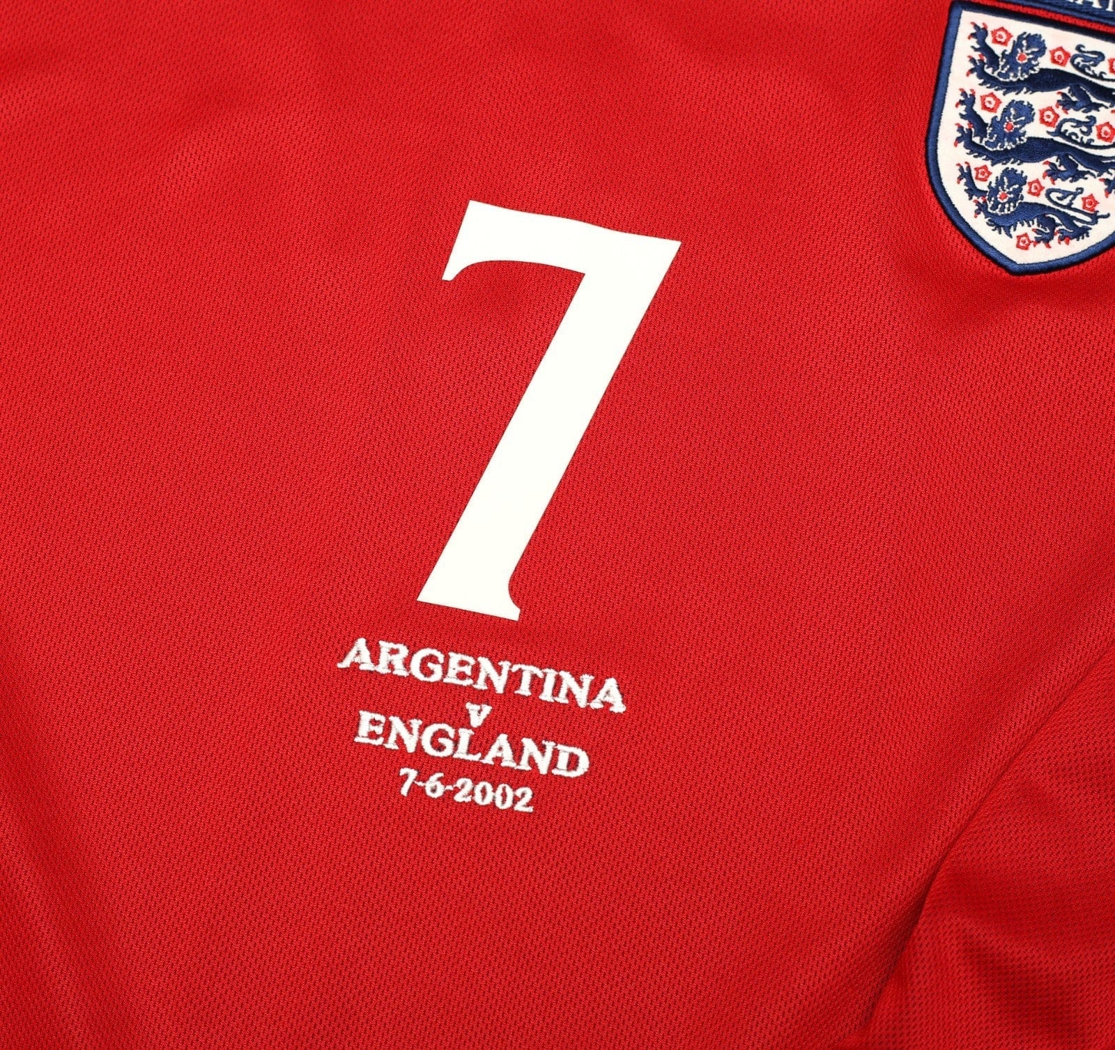 2002/04 BECKHAM #7 England Vintage Umbro Away LS Football Shirt XL Argentina WC