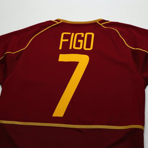 2002/04 Figo #7 Portugal Vintage Nike Home Football Shirt (S)