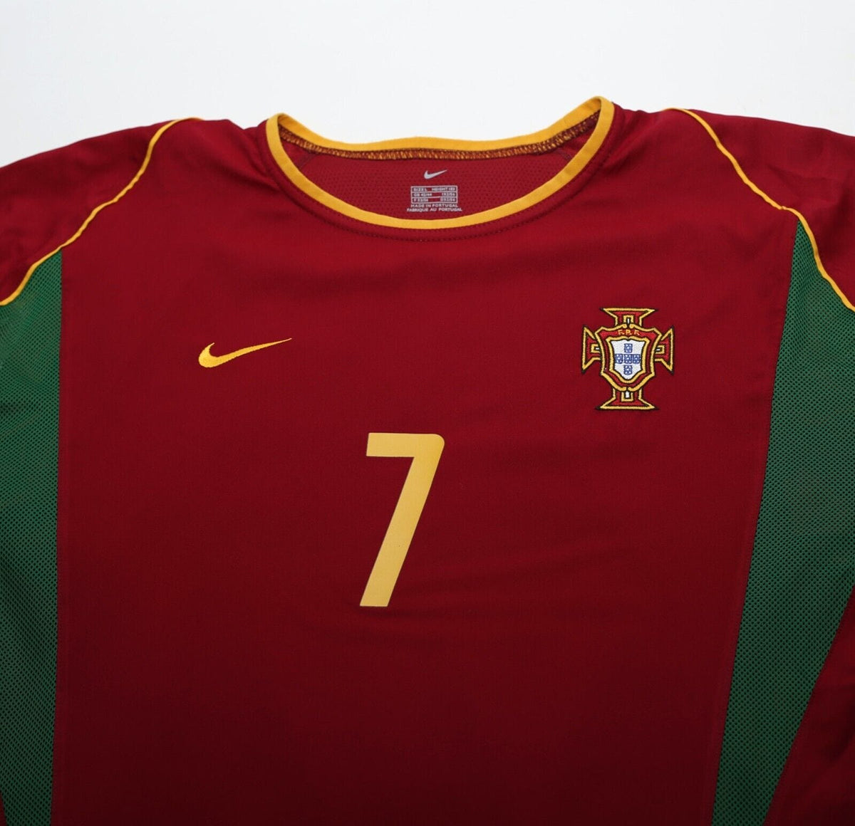 2002/04 FIGO #7 Portugal Vintage Nike Player Issue Spec Home Football Shirt (L)