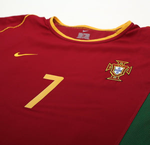 2002/04 FIGO #7 Portugal Vintage Nike Player Issue Spec Home Football Shirt (L)