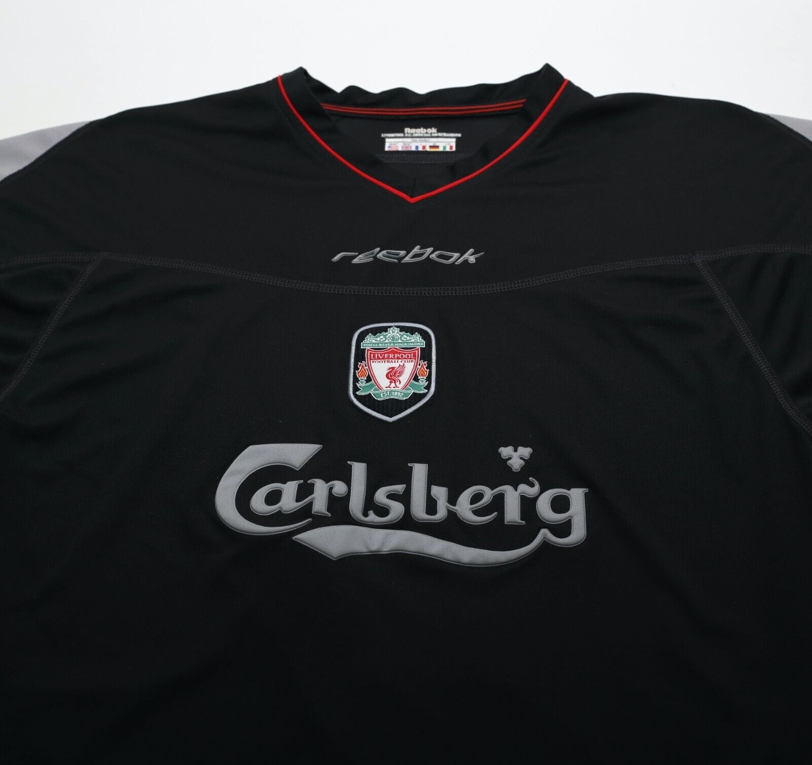 2002/04 GERRARD #17 Liverpool Vintage Reebok Away Football Shirt Jersey (M)