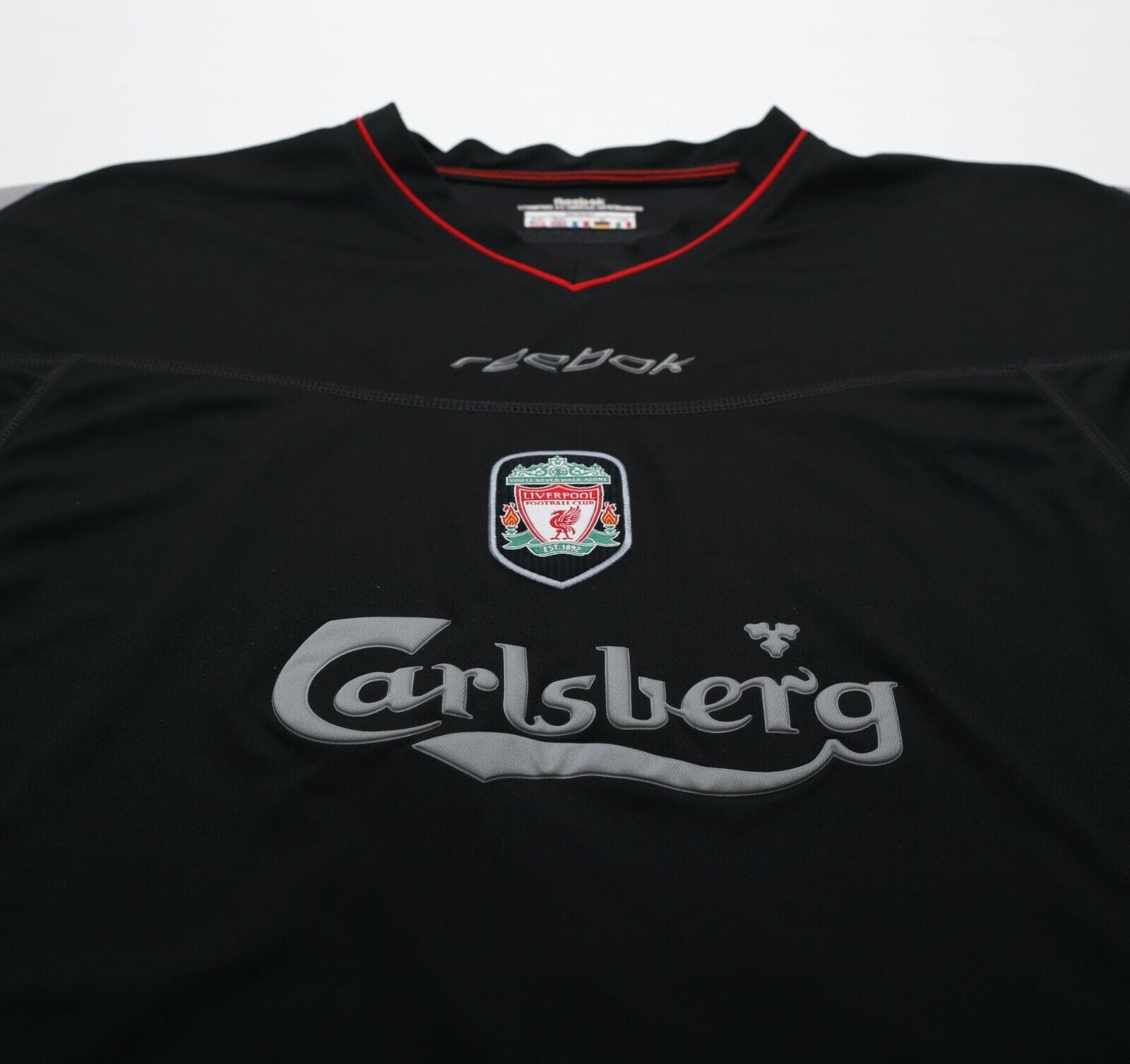 2002/04 GERRARD #17 Liverpool Vintage Reebok Away Football Shirt Jersey (M)