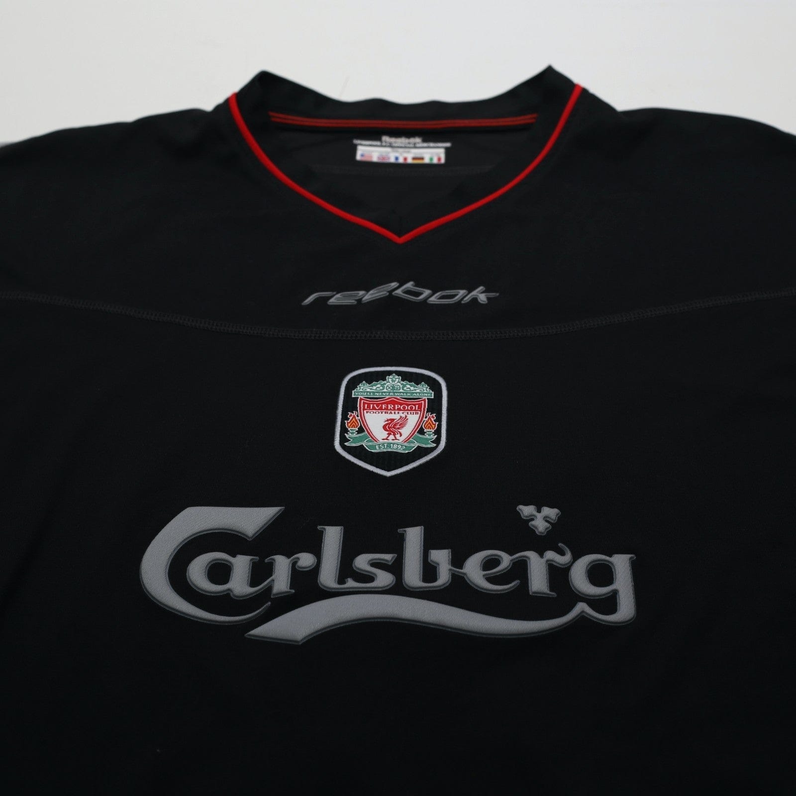 2002/04 Gerrard #17 Liverpool Vintage Reebok Away Football Shirt (L)
