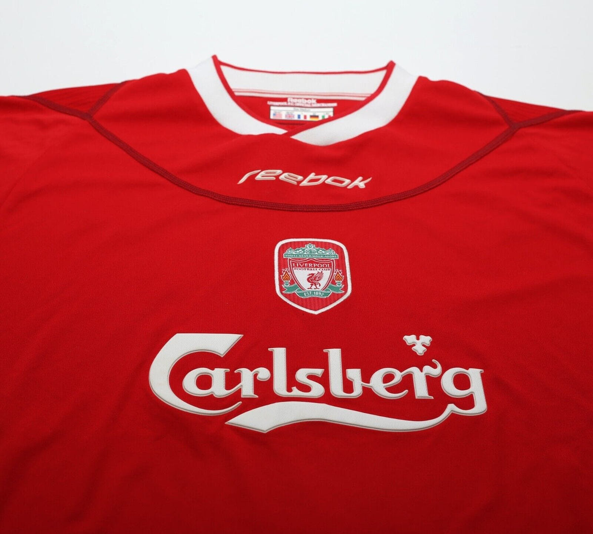 2002/04 GERRARD #17 Liverpool Vintage Reebok Home Football Shirt (M)