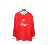 2002/04 GERRARD #17 Liverpool Vintage Reebok Home LS Football Shirt Jersey (M)