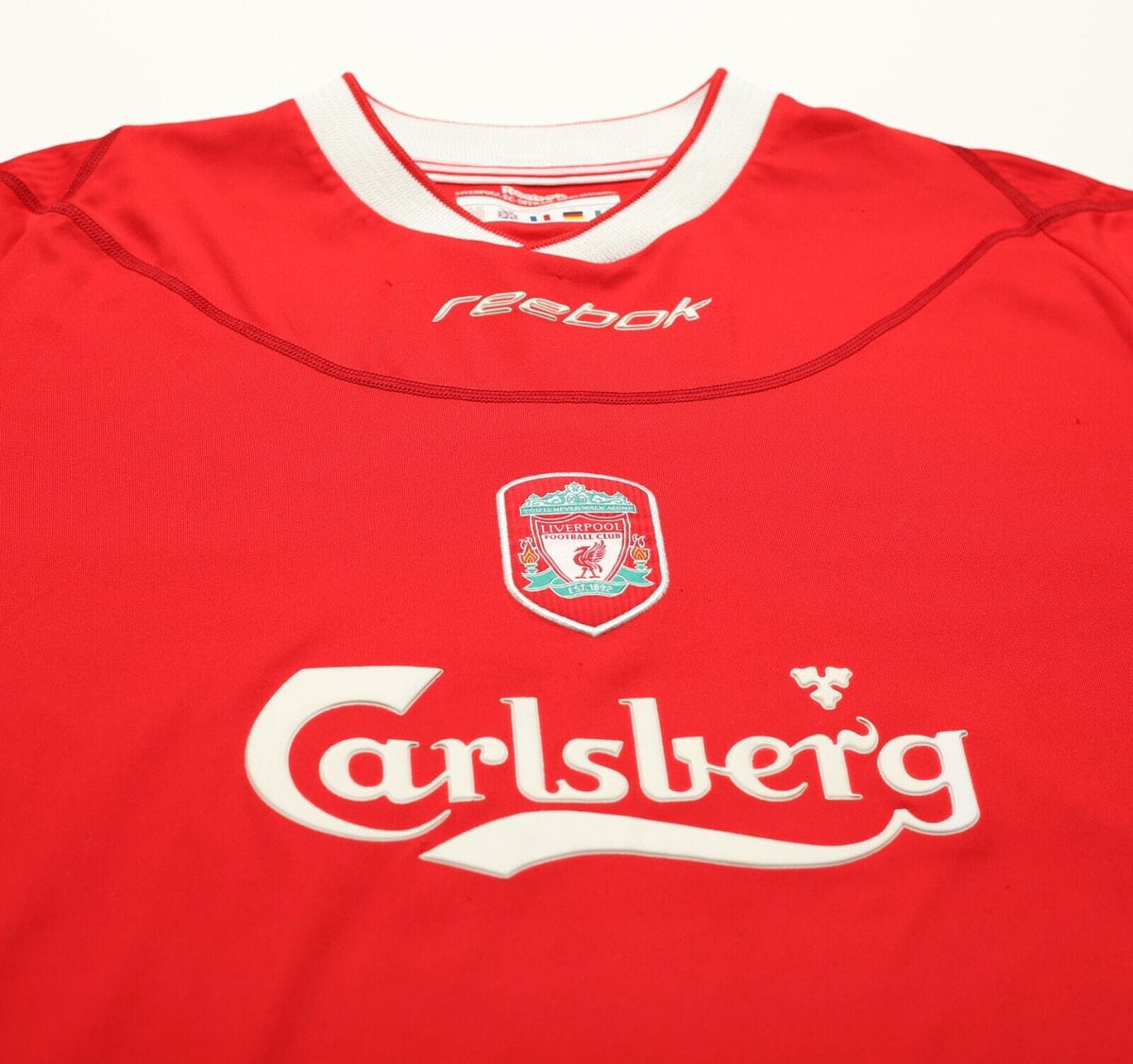 2002/04 GERRARD #17 Liverpool Vintage Reebok Home LS Football Shirt Jersey (M)