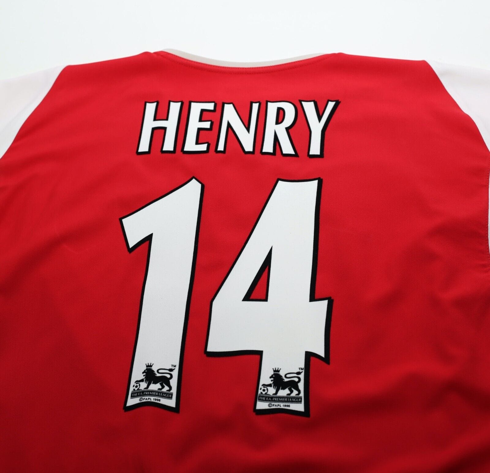 2002/04 HENRY #14 Arsenal Vintage Nike Home Football Shirt Jersey (XL)
