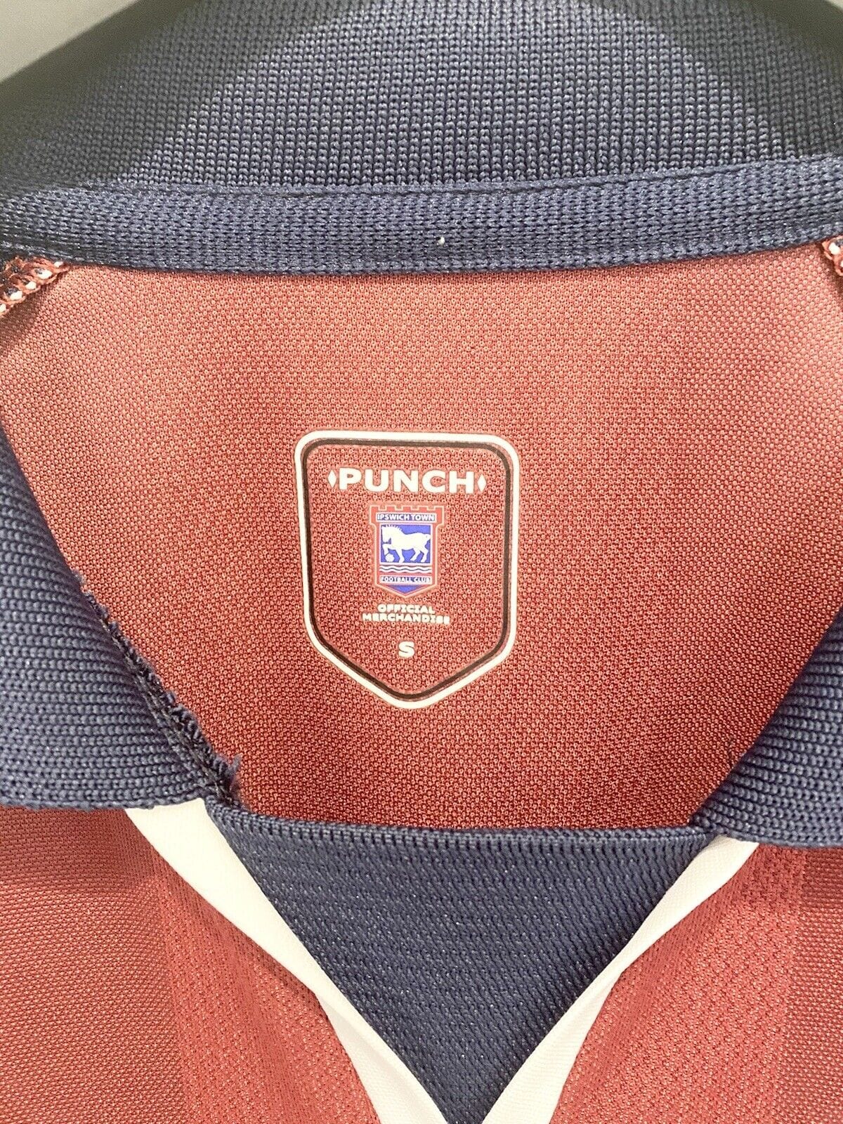 2002/04 IPSWICH TOWN Vintage Punch Long Sleeve Away Football Shirt (S) Bent Era