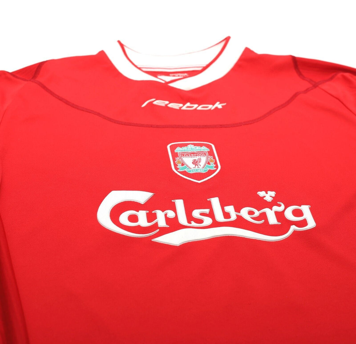2002/04 KEWELL #7 Liverpool Vintage Reebok Long Sleeve Home Football Shirt (S)