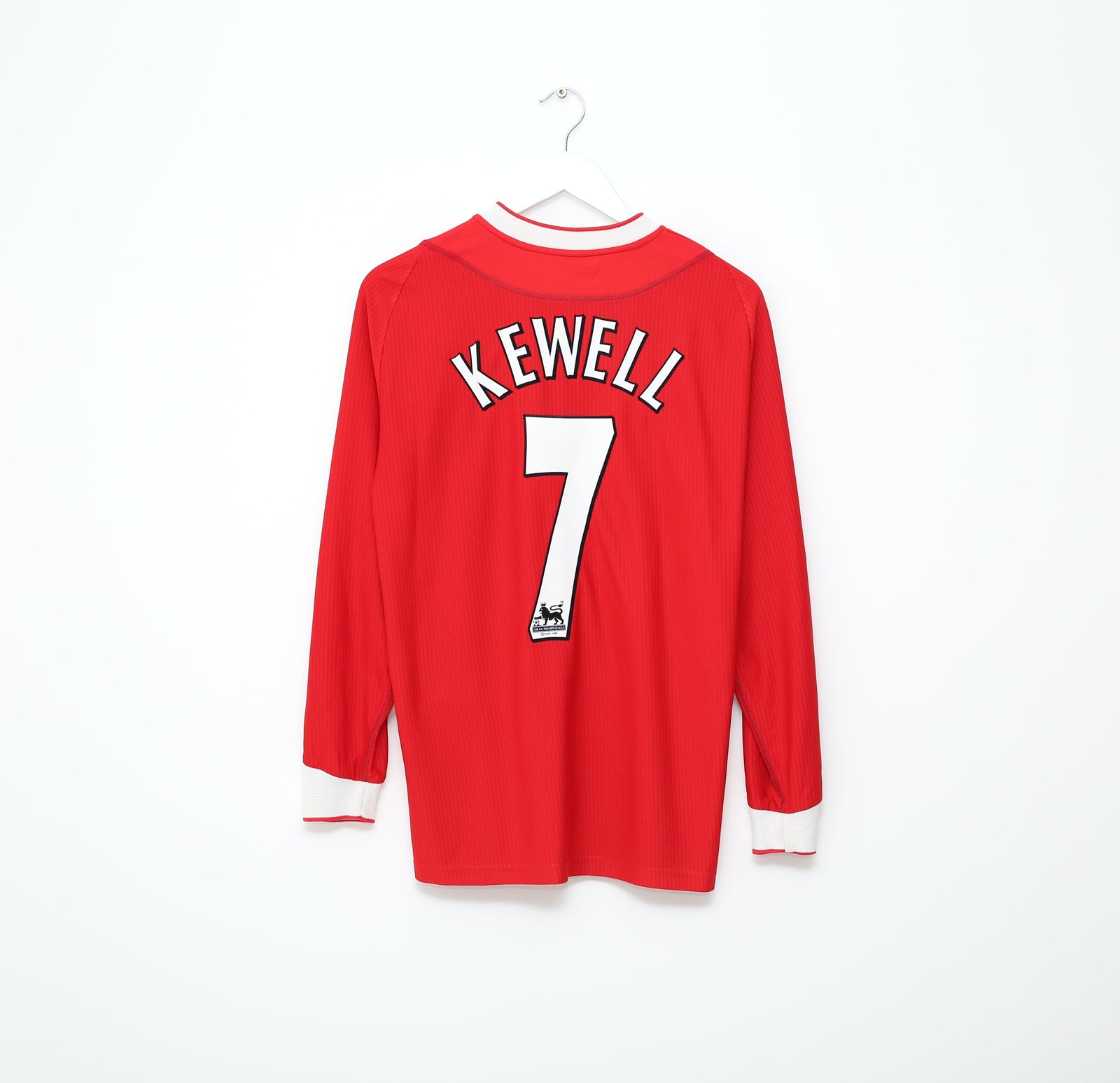 2002/04 KEWELL #7 Liverpool Vintage Reebok Long Sleeve Home Football Shirt (S)