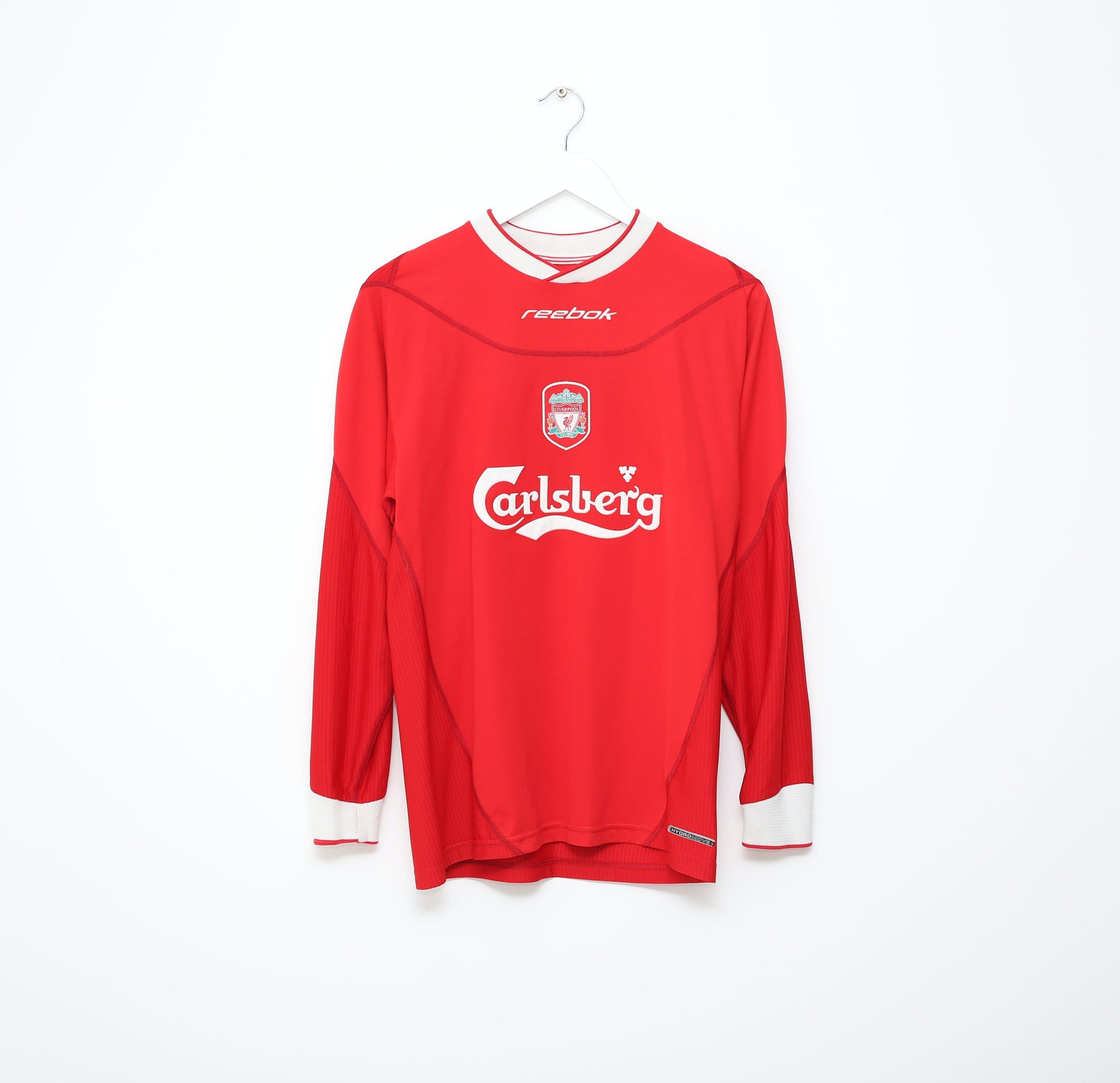 2002/04 KEWELL #7 Liverpool Vintage Reebok Long Sleeve Home Football Shirt (S)