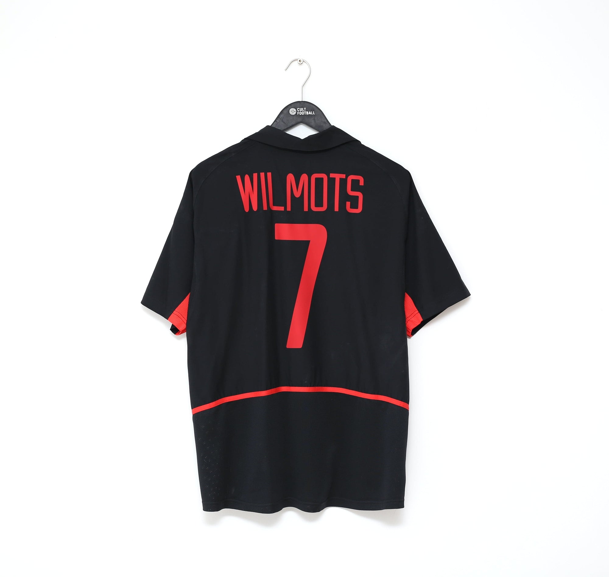 2002/04 Marc WILMOTS #7 Belgium Nike World Cup 02 Away Football Shirt (L)
