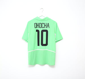 2002/04 OKOCHA #10 Nigeria Vintage Nike Home Football Shirt (M) PSG Bolton