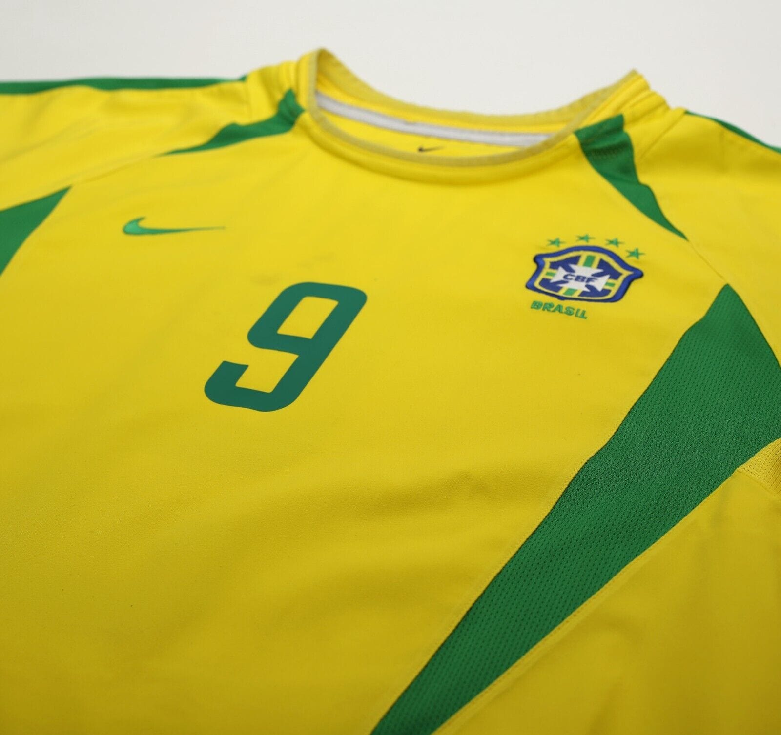 2002/04 RONALDO #9 Brazil Vintage Nike Home Football Shirt (L)