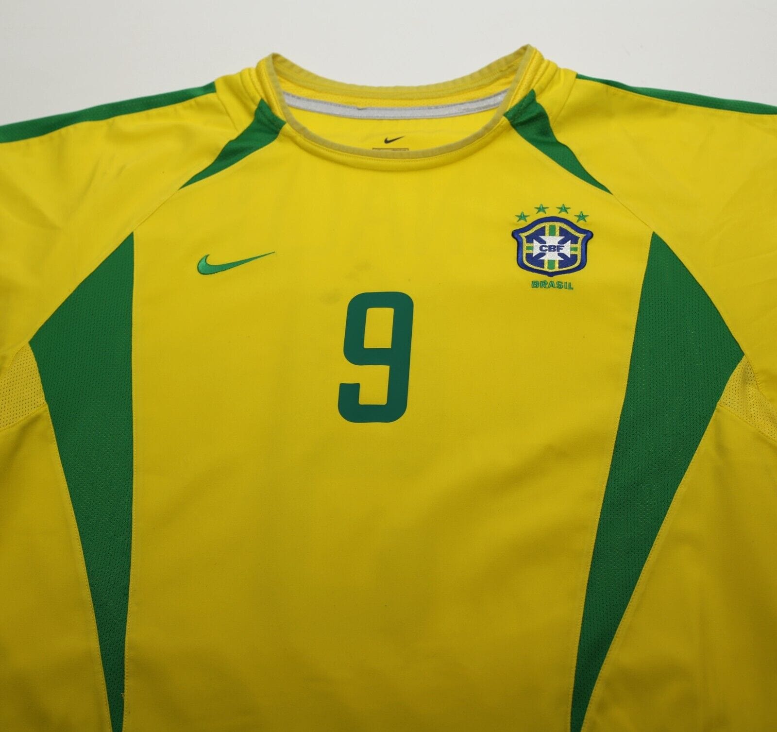 2002/04 RONALDO #9 Brazil Vintage Nike Home Football Shirt (L)