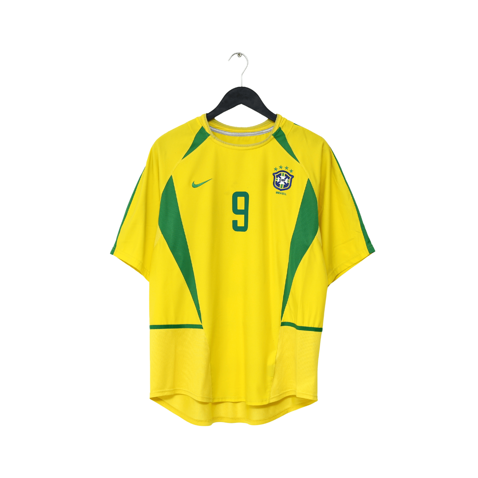 2002/04 RONALDO #9 Brazil Vintage Nike Home Football Shirt (L)