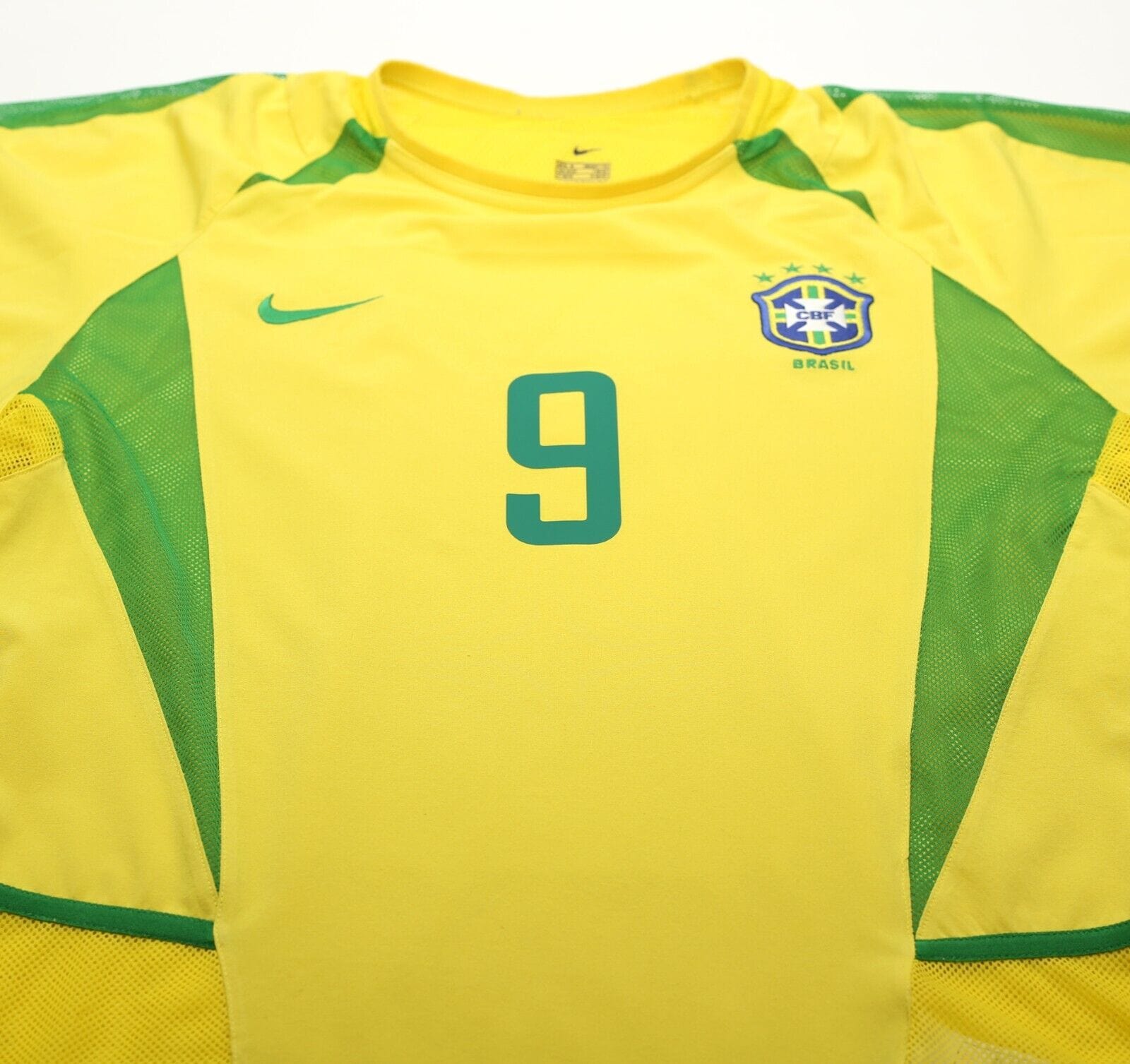 2002/04 RONALDO #9 Brazil Vintage Nike Player Issue Spec Home Football Shirt (M)