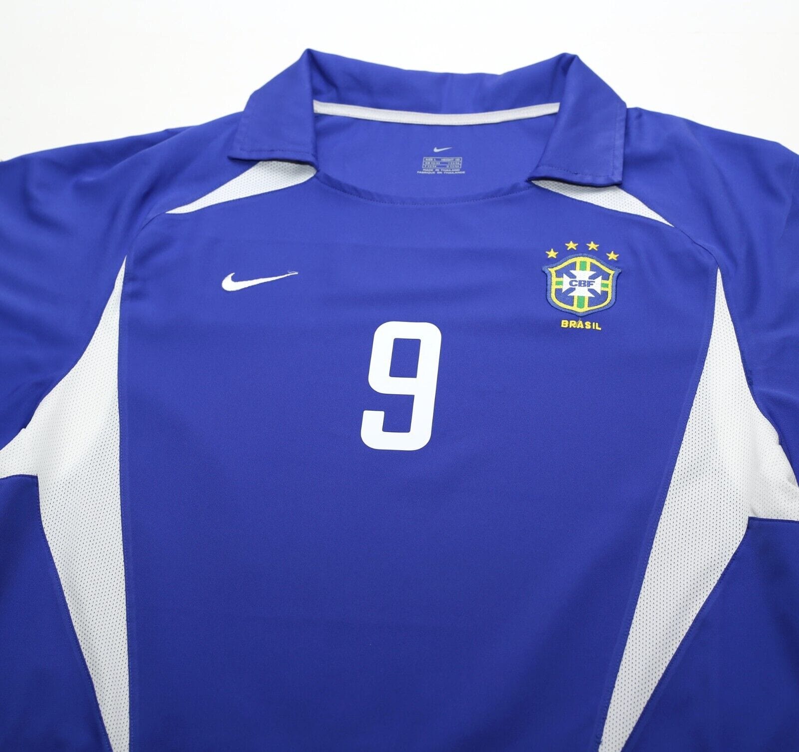 2002/04 RONALDO #9 Brazil Vintage Nike WC 2002 Away Football Shirt (L)