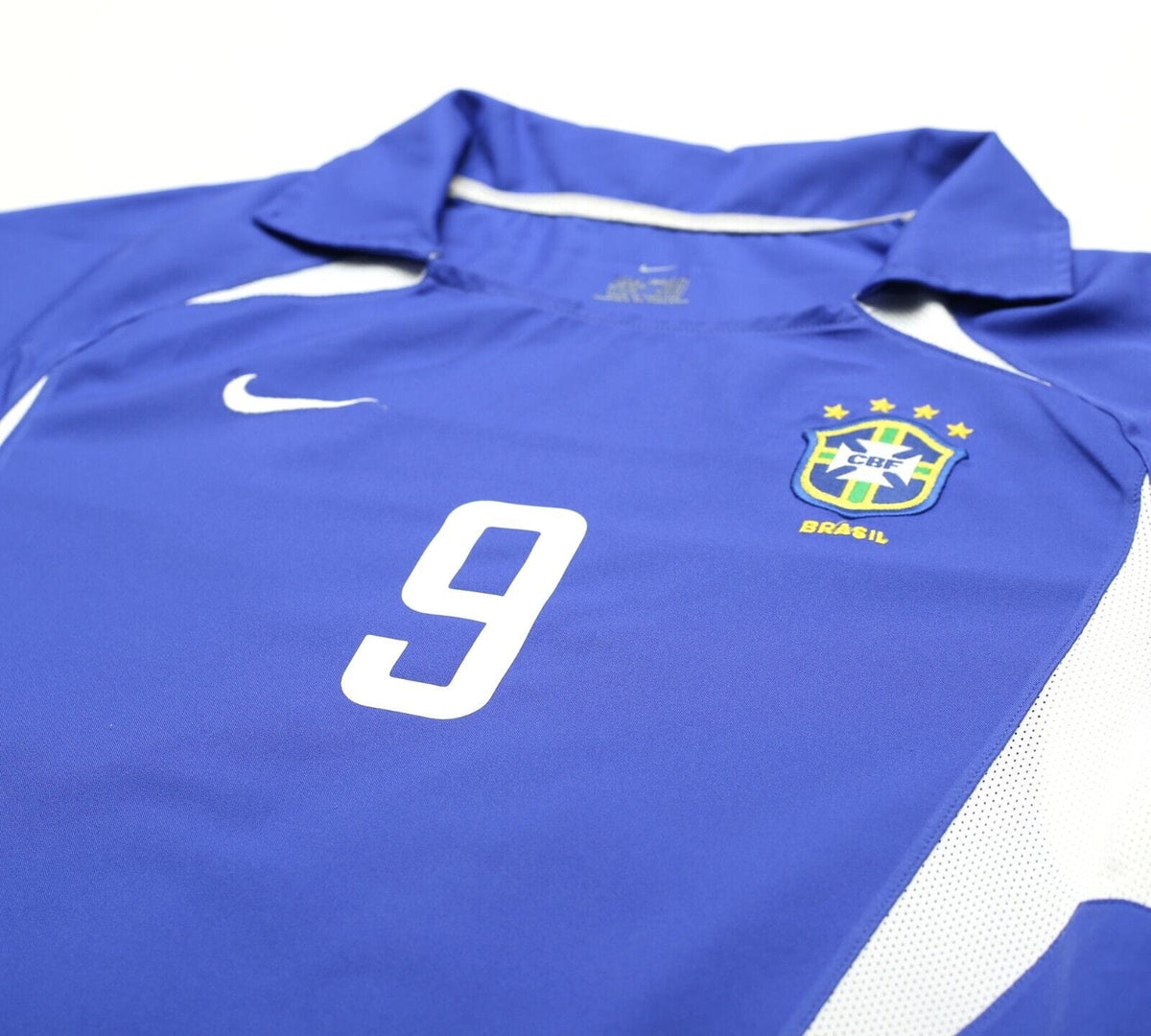 2002/04 RONALDO #9 Brazil Vintage Nike WC 2002 Away Football Shirt (S)