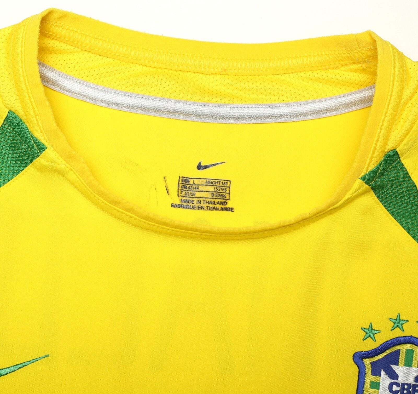 2002/04 RONALDO #9 Brazil Vintage Nike WC 2002 Home Football Shirt (L)