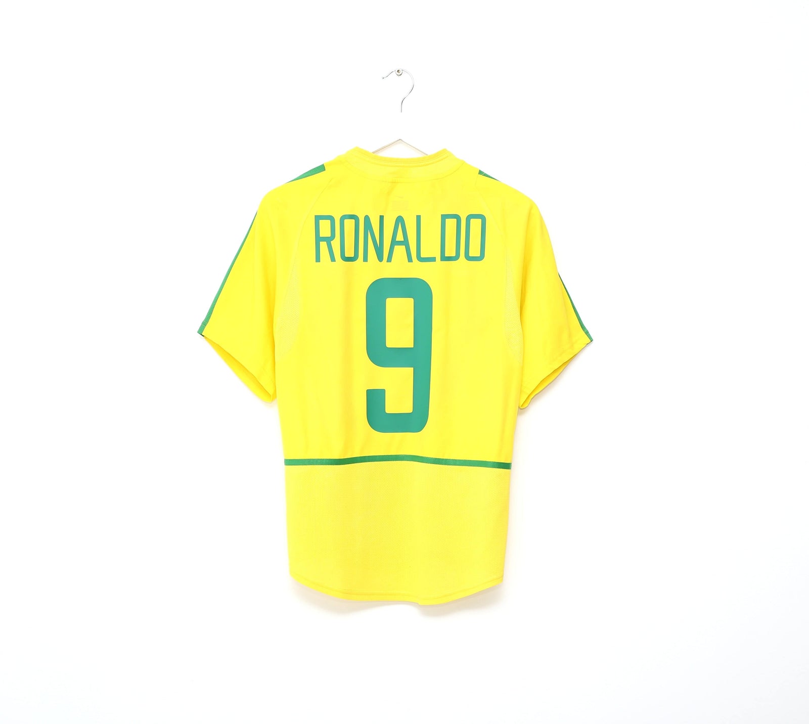 2002/04 RONALDO #9 Brazil Vintage Nike WC 2002 Home Football Shirt (S)