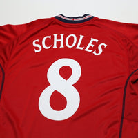 2002/04 Scholes #8 England Vintage Umbro Away Football Shirt (L) Argentina WC