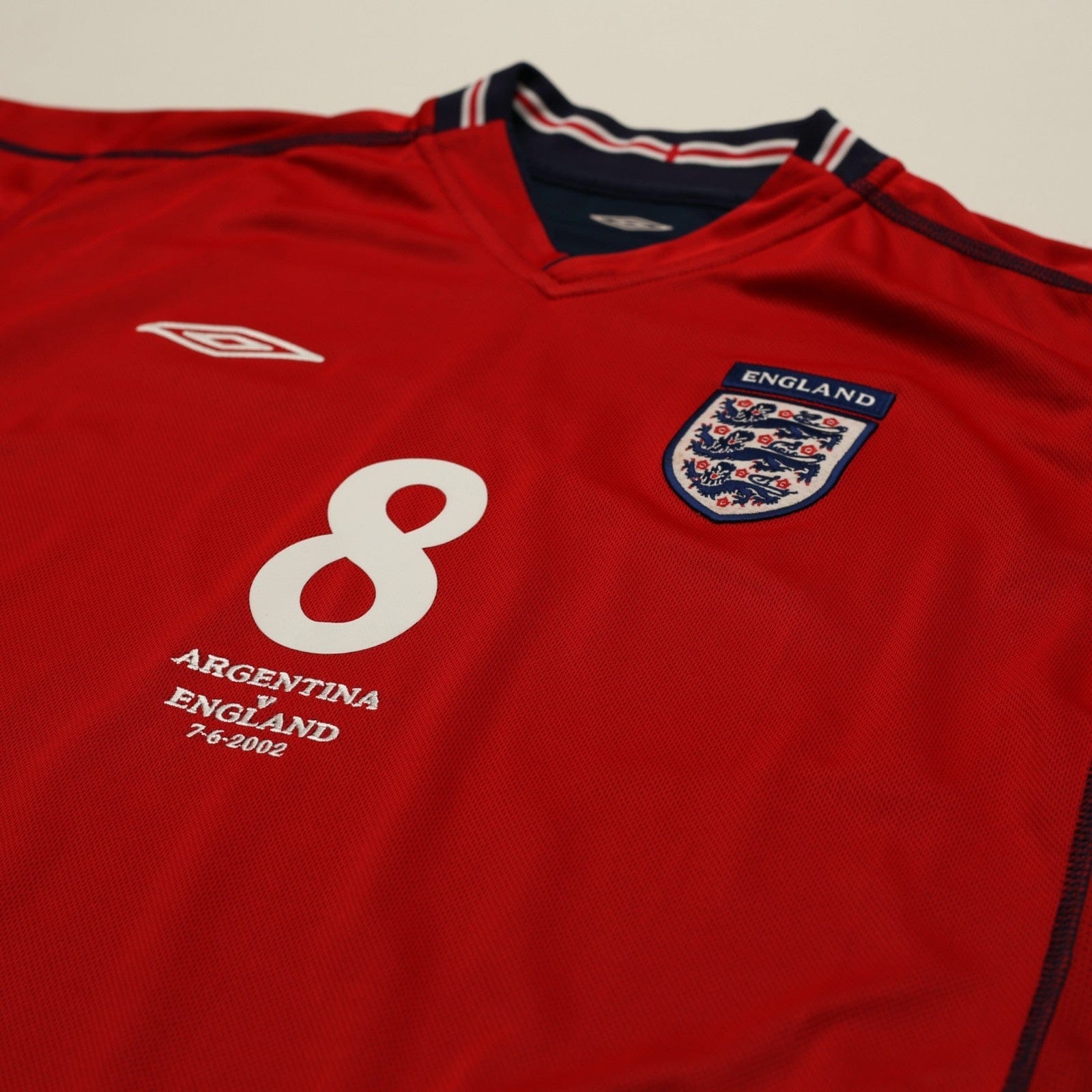 2002/04 Scholes #8 England Vintage Umbro Away Football Shirt (L) Argentina WC