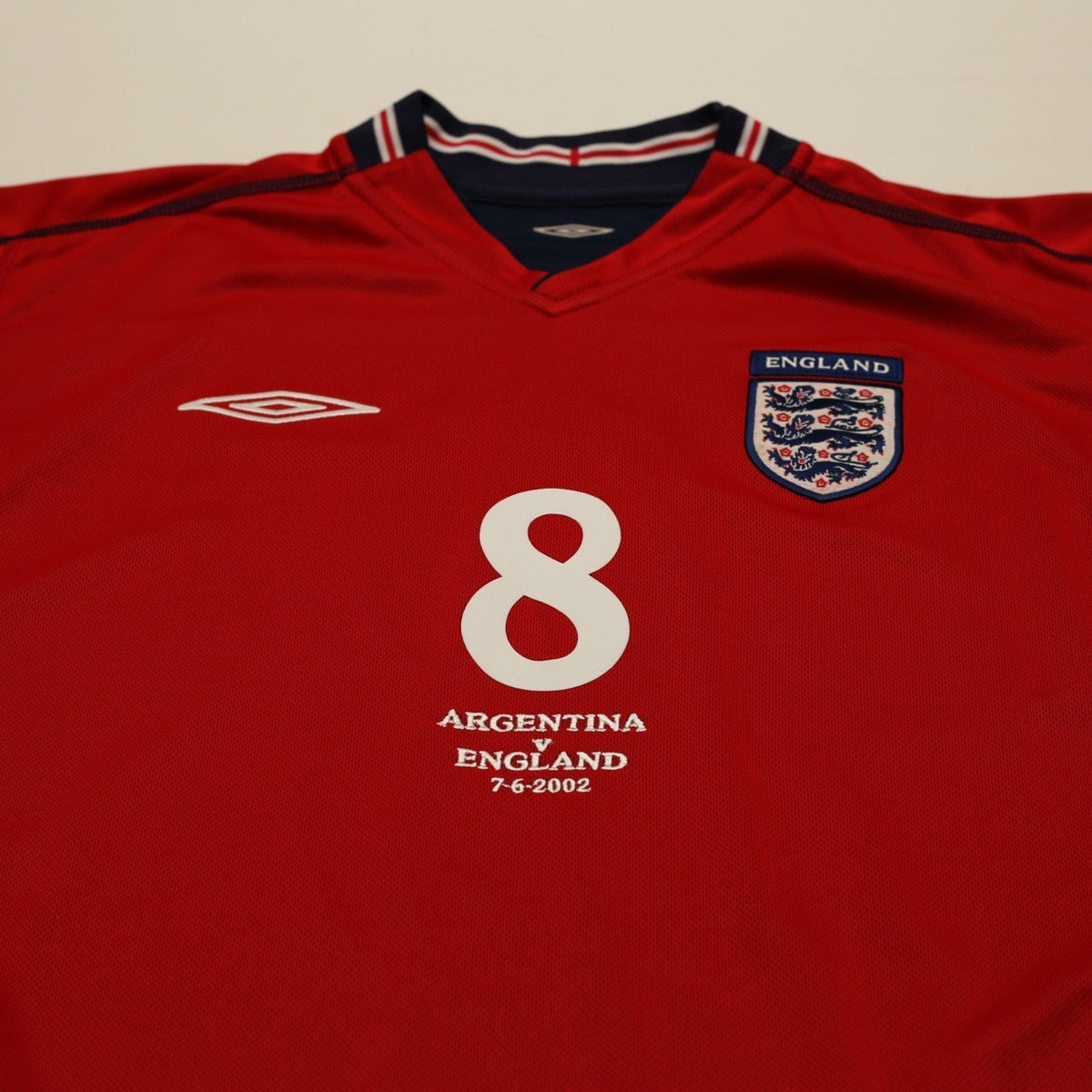 2002/04 Scholes #8 England Vintage Umbro Away Football Shirt (L) Argentina WC