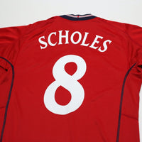 2002/04 Scholes #8 England Vintage Umbro Away Football Shirt (M) Argentina WC