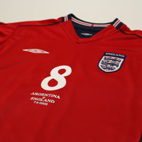 2002/04 Scholes #8 England Vintage Umbro Away Football Shirt (M) Argentina WC