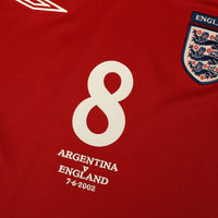 2002/04 Scholes #8 England Vintage Umbro Away Football Shirt (M) Argentina WC
