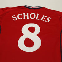 2002/04 Scholes #8 England Vintage Umbro Away Football Shirt (M) Argentina WC