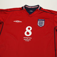 2002/04 Scholes #8 England Vintage Umbro Away Football Shirt (M) Argentina WC