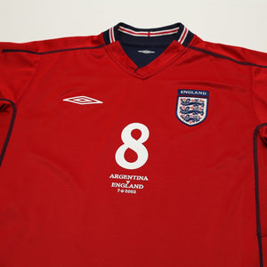 2002/04 Scholes #8 England Vintage Umbro Away Football Shirt (M) Argentina WC